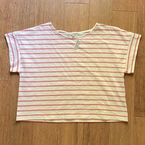 Madewell Women’s Boxy-crop Tee in Tacoma Stripe, size L